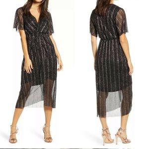 All in Favor Plisse Midi Dress